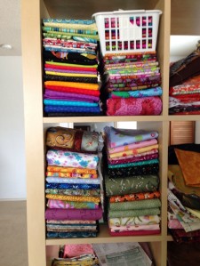 One hundred yards of fabric: about two cubic feet.